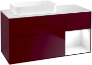 Тумба под раковину Villeroy & Boch Finion 120х50,1 см с подсветкой МДФ пион матовый лак/стекло белое матовое G691GFHB