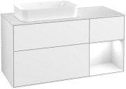 Тумба под раковину Villeroy & Boch Finion 120х50,1 см МДФ глянцевый белый лак/стекло белое матовое G691GFGF