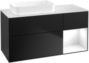 Тумба під раковину Villeroy & Boch Finion 120х50,1 см із підсвічуванням МДФ чорний матовий лак/скло біле матове G691GFPD