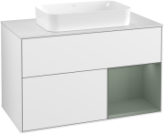  	Тумба под раковину Villeroy & Boch Finion 100х50,1 см с подсветкой МДФ глянцевый белый лак/стекло белое матовое  G251GMGF