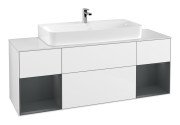 Тумба под раковину Villeroy & Boch Finion 160х50,1 см с подсветкой МДФ глянцевый белый лак/стекло белое матовое G211HGGF