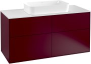 Тумба под раковину Villeroy & Boch Finion 120х50,1 см МДФ пион матовый лак/стекло белое матовое F26100HB