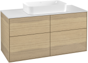 Тумба под раковину Villeroy & Boch Finion 120х50,1 см с подсветкой МДФ шпон дуба/стекло белое матовое G26100PC