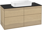 Тумба под раковину Villeroy & Boch Finion 120х50,1 см МДФ шпон дуба/стекло черное матовое F26200PC