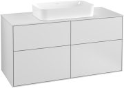 Тумба под раковину Villeroy & Boch Finion 120х50,1 см с подсветкой МДФ белый матовый лак/стекло белое матовое G26100MT