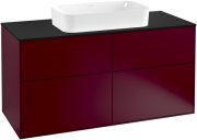 Тумба под раковину Villeroy & Boch Finion 120х50,1 см с подсветкой МДФ пион матовый лак/стекло черное матовое G26200HB