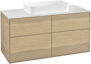 Тумба под раковину Villeroy & Boch Finion 120х50,1 см с подсветкой МДФ шпон дуба/стекло белое матовое G26100PC