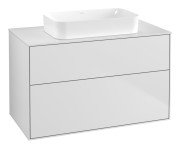 Тумба під раковину Villeroy & Boch Finion 100х50,1 см МДФ білий матовий лак/скло біле матове F64100MT