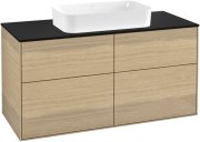 Тумба під раковину Villeroy & Boch Finion 120х50,1 см МДФ шпон дуба/скло чорне матове F26200PC