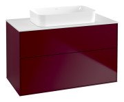 Тумба під раковину Villeroy & Boch Finion 100х50,1 см з підсвічуванням МДФ півонія матовий лак/скло біле матове G64100HB