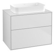 Тумба під раковину Villeroy & Boch Finion 80х50,1 см із підсвічуванням МДФ білий матовий лак/скло біле матове G63100MT