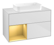 Тумба под раковину Villeroy & Boch Finion 100х50,1 см с подсветкой МДФ белый матовый лак/стекло белое матовое F651HFMT