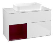 Тумба под раковину Villeroy & Boch Finion 100х50,1 см с подсветкой МДФ белый матовый лак/стекло белое матовое F651HBMT