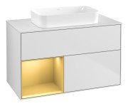 Тумба под раковину Villeroy & Boch Finion 100х50,1 см с подсветкой МДФ белый матовый лак/стекло белое матовое F651HFMT