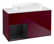 Тумба под раковину Villeroy & Boch Finion 100х50,1 см с подсветкой МДФ пион матовый лак/стекло белое матовое F651PDHB