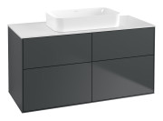 Тумба под раковину Villeroy & Boch Finion 120х50,1 см МДФ темно-синий матовый лак/стекло белое матовое F67100HG