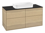 Тумба под раковину Villeroy & Boch Finion 120х50,1 см МДФ шпон дуба/стекло черное матовое F67200PC