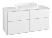 Тумба под раковину Villeroy & Boch Finion 120х50,1 см МДФ глянцевый белый лак/стекло белое матовое F67100GF