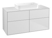 Тумба під раковину Villeroy & Boch Finion 120х50,1 см МДФ білий матовий лак/скло біле матове F67100MT