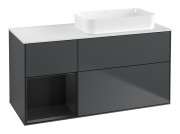 Тумба под раковину Villeroy & Boch Finion 120х50,1 см с подсветкой МДФ темно-синий матовый лак/стекло белое матовое G681PDHG