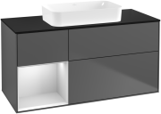 Тумба под раковину Villeroy & Boch Finion 120х50,1 см с подсветкой МДФ антрацит матовый лак/стекло черное матовое F702MTGK