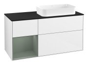 Тумба під раковину Villeroy & Boch Finion 120х50,1 см с подсветкой МДФ білий глянцевий лак/скло чорне матове G682GMGF