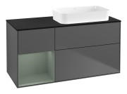 Тумба под раковину Villeroy & Boch Finion 120х50,1 см с подсветкой МДФ антрацит матовый лак/стекло черное матовое G682GMGK