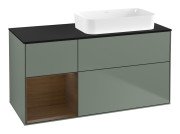 Тумба под раковину Villeroy & Boch Finion 120х50,1 см с подсветкой МДФ оливковый матовый лак/стекло черное матовое G682GNGM