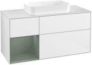 Тумба під раковину Villeroy & Boch Finion 120х50,1 см з підсвіткою МДФ білий глянцевий лак/скло біле матове F701GMGF