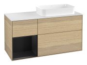 Тумба під раковину Villeroy & Boch Finion 120х50,1 см із підсвічуванням МДФ шпон дуба/скло біле матове G681PDPC