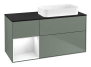 Тумба под раковину Villeroy & Boch Finion 120х50,1 см с подсветкой МДФ оливковый матовый лак/стекло черное матовое G682GFGM
