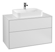 Тумба під раковину Villeroy & Boch Finion 100х50,1 см МДФ білий матовий лак/скло біле матове F35100MT