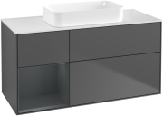 Тумба под раковину Villeroy & Boch Finion 120х50,1 см с подсветкой МДФ антрацит матовый лак/стекло белое матовое F701HGGK