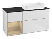 Тумба під раковину Villeroy & Boch Finion 120х50,1 см с подсветкой МДФ білий матовий лак/скло чорне матове G682PCMT