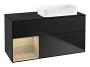 Тумба під раковину Villeroy & Boch Finion 120х50,1 см із підсвічуванням МДФ чорний матовий лак/скло чорне матове G682PCPD