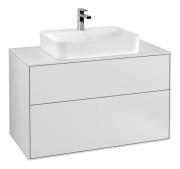 Тумба под раковину Villeroy & Boch Finion 100х50,1 см МДФ белый матовый лак/стекло белое матовое F35100MT
