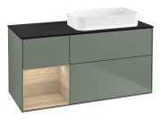 Тумба під раковину Villeroy & Boch Finion 120х50,1 см із підсвічуванням МДФ оливковий матовий лак/скло чорне матове G682PCGM