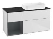 Тумба под раковину Villeroy & Boch Finion 120х50,1 см с подсветкой МДФ белый матовый лак/стекло черное матовое G682HGMT