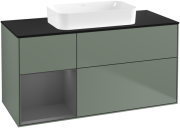 Тумба под раковину Villeroy & Boch Finion 120х50,1 см с подсветкой МДФ оливковый матовый лак/стекло черное матовое F702GKGM