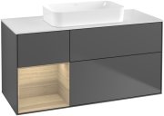 Тумба под раковину Villeroy & Boch Finion 120х50,1 см с подсветкой МДФ антрацит матовый лак/стекло белое матовое F701PCGK