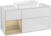 Тумба під раковину Villeroy & Boch Finion 120х50,1 см із підсвічуванням МДФ білий матовий лак/скло біле матове F701PCMT