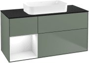 Тумба под раковину Villeroy & Boch Finion 120х50,1 см с подсветкой МДФ оливковый матовый лак/стекло черное матовое F702GFGM