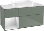 Тумба под раковину Villeroy & Boch Finion 120х50,1 см с подсветкой МДФ оливковый матовый лак/стекло белое матовое F701MTGM