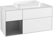 Тумба под раковину Villeroy & Boch Finion 120х50,1 см с подсветкой МДФ глянцевый белый лак/стекло белое матовое G701GKGF