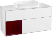 Тумба под раковину Villeroy & Boch Finion 120х50,1 см с подсветкой МДФ глянцевый белый лак/стекло белое матовое G701HBGF