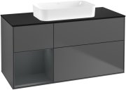 Тумба под раковину Villeroy & Boch Finion 120х50,1 см с подсветкой МДФ антрацит матовый лак/стекло черное матовое F702HGGK