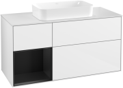 Тумба под раковину Villeroy & Boch Finion 120х50,1 см с подсветкой МДФ глянцевый белый лак/стекло белое матовое G701PDGF