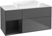 Тумба под раковину Villeroy & Boch Finion 120х50,1 см с подсветкой МДФ антрацит матовый лак/стекло белое матовое G701PDGK