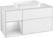 Тумба під раковину Villeroy & Boch Finion 120х50,1 см з підсвіткою МДФ білий глянцевий лак/скло біле матове G701MTGF