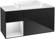 Тумба під раковину Villeroy & Boch Finion 120х50,1 см із підсвічуванням МДФ чорний матовий лак/скло біле матове G701MTPD